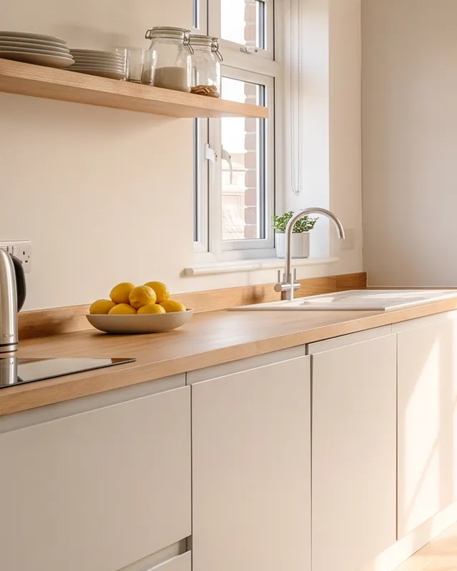 Spotless kitchen worktop and shelf
